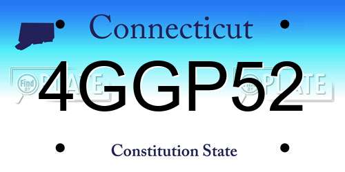 4GGP52 Connecticut License Plate