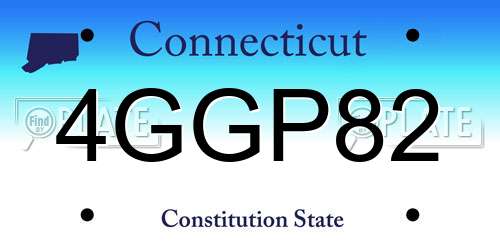 4GGP82 Connecticut License Plate