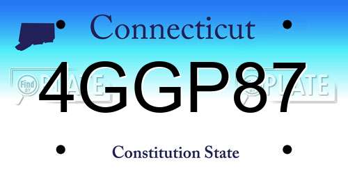 4GGP87 Connecticut License Plate