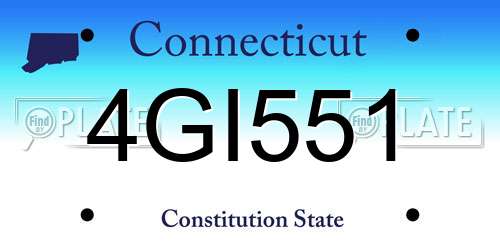 4GI551 Connecticut License Plate
