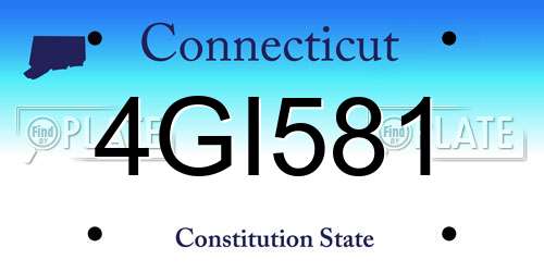 4GI581 Connecticut License Plate