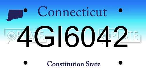 4GI6042 Connecticut License Plate