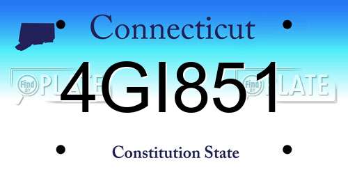 4GI851 Connecticut License Plate