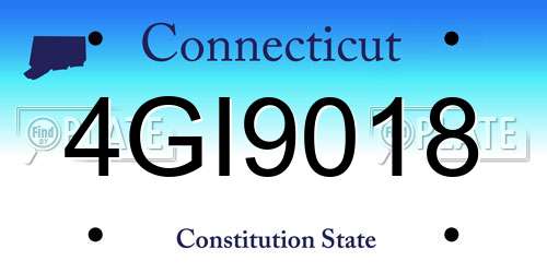 4GI9018 Connecticut License Plate