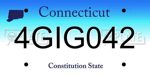 4GIG042 Connecticut License Plate