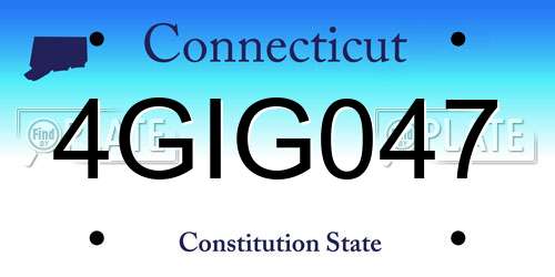 4GIG047 Connecticut License Plate