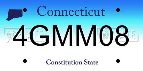 4GMM08 Connecticut License Plate
