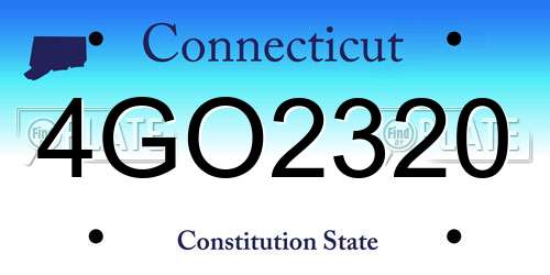 4GO2320 Connecticut License Plate