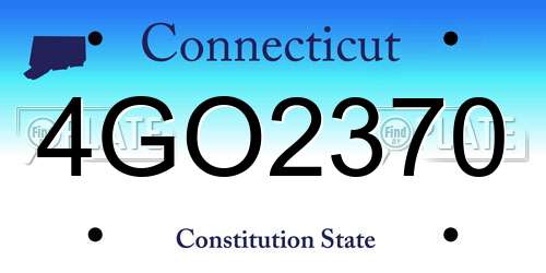 4GO2370 Connecticut License Plate