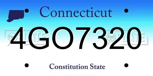4GO7320 Connecticut License Plate