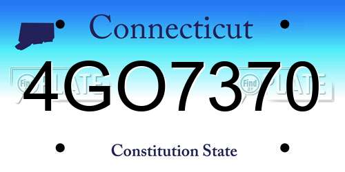 4GO7370 Connecticut License Plate