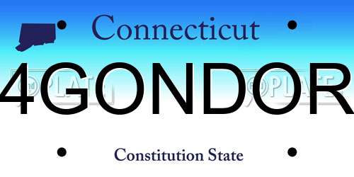 4GONDOR Connecticut License Plate
