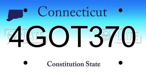 4GOT370 Connecticut License Plate