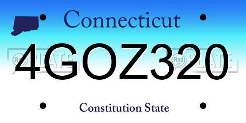 4GOZ320 Connecticut License Plate