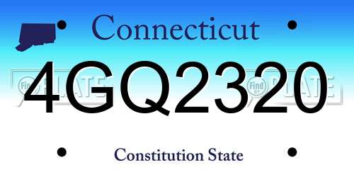 4GQ2320 Connecticut License Plate
