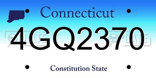 4GQ2370 Connecticut License Plate