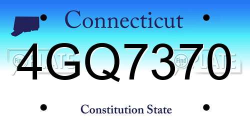 4GQ7370 Connecticut License Plate