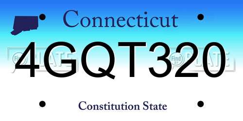 4GQT320 Connecticut License Plate