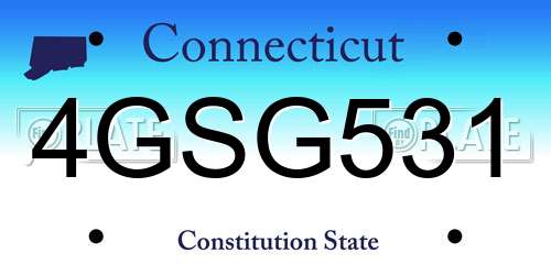 4GSG531 Connecticut License Plate