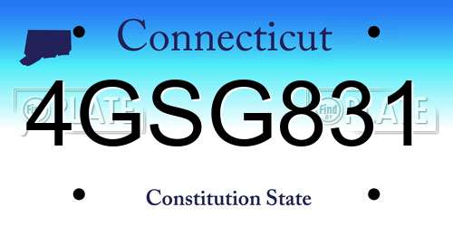 4GSG831 Connecticut License Plate