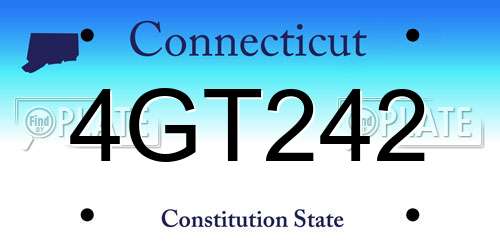 4GT242 Connecticut License Plate