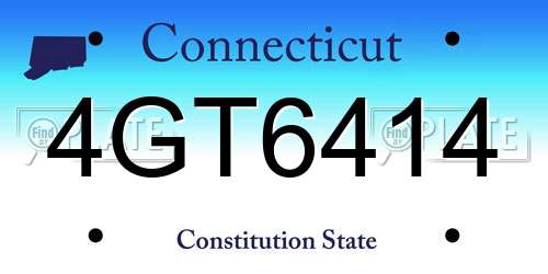 4GT6414 Connecticut License Plate