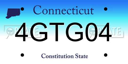 4GTG04 Connecticut License Plate