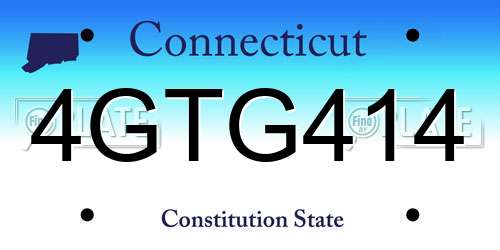 4GTG414 Connecticut License Plate