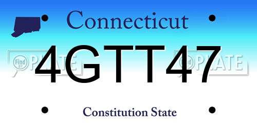 4GTT47 Connecticut License Plate