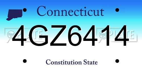 4GZ6414 Connecticut License Plate