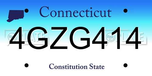 4GZG414 Connecticut License Plate