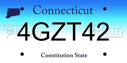 4GZT42 Connecticut License Plate