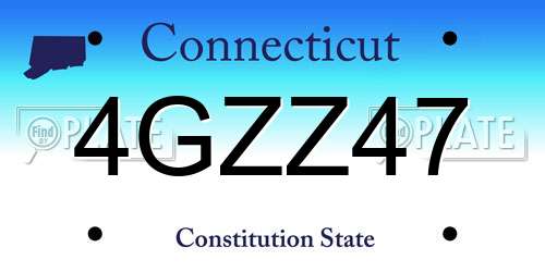 4GZZ47 Connecticut License Plate