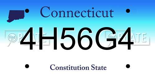 4H56G4 Connecticut License Plate