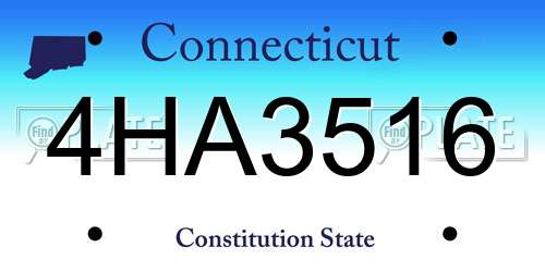 4HA3516 Connecticut License Plate