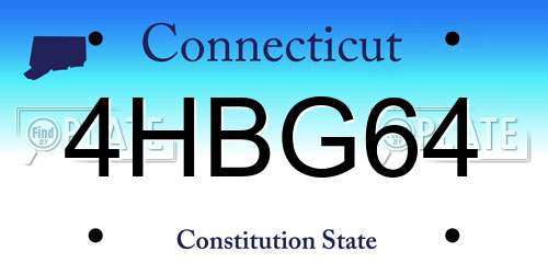 4HBG64 Connecticut License Plate