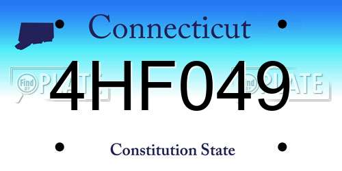 4HF049 Connecticut License Plate
