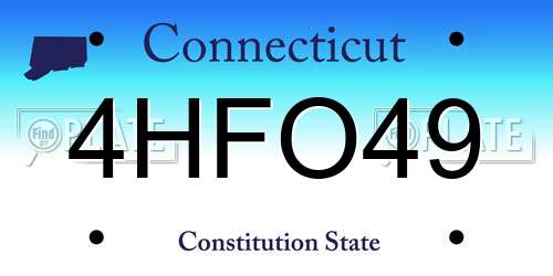 4HFO49 Connecticut License Plate