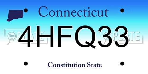 4HFQ33 Connecticut License Plate