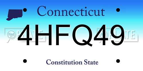 4HFQ49 Connecticut License Plate
