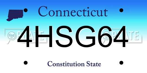 4HSG64 Connecticut License Plate