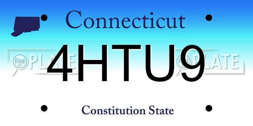 4HTU9 Connecticut License Plate