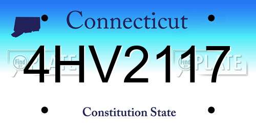 4HV2117 Connecticut License Plate