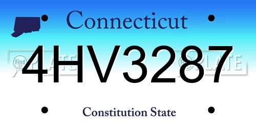 4HV3287 Connecticut License Plate