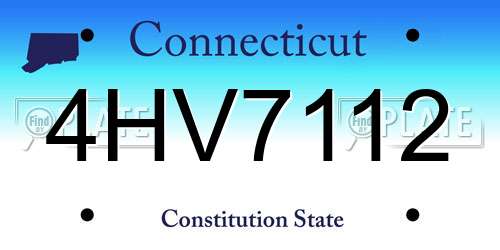 4HV7112 Connecticut License Plate