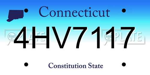 4HV7117 Connecticut License Plate