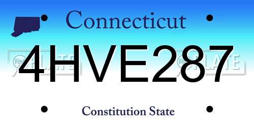4HVE287 Connecticut License Plate
