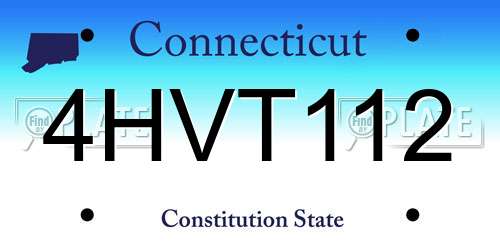 4HVT112 Connecticut License Plate