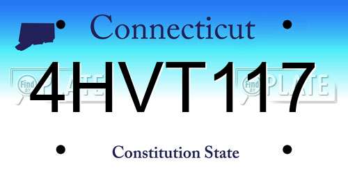 4HVT117 Connecticut License Plate