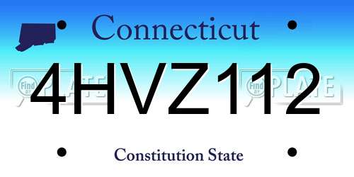 4HVZ112 Connecticut License Plate